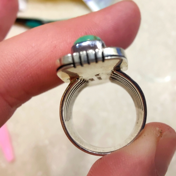 Paul Livingston Double Stoned Turquoise Ring Size 8 - Picture 7 of 8